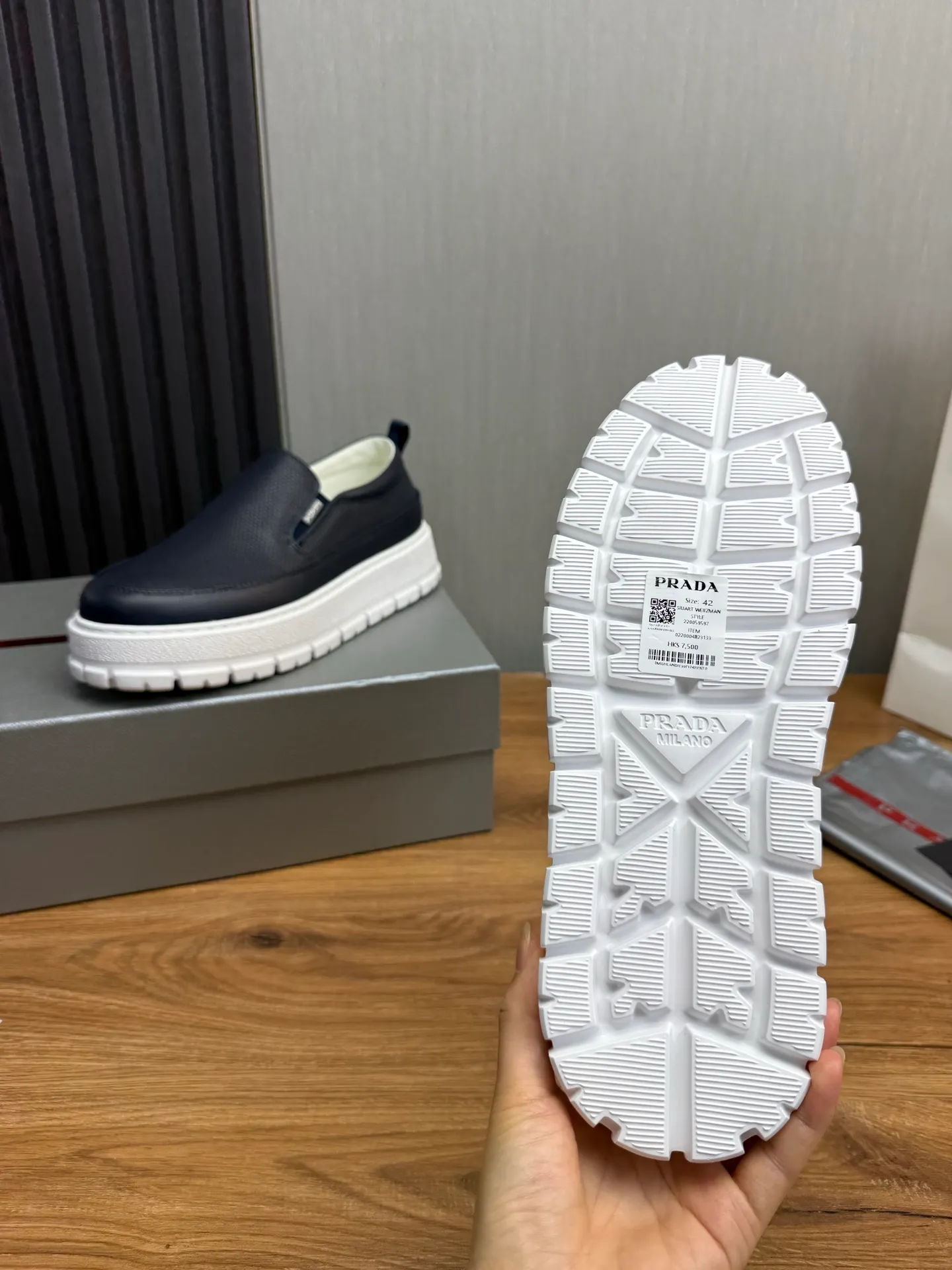 Men's shoes 💰580💰 [PRADA] Men's shoes are popular in the counter, official website is synchronized, 1 high-quality shipment ✔️Imported cowhide punching + cowhide lining, 1🆚1 replica, original sole, 38-45 (45 customized, non-refundable)